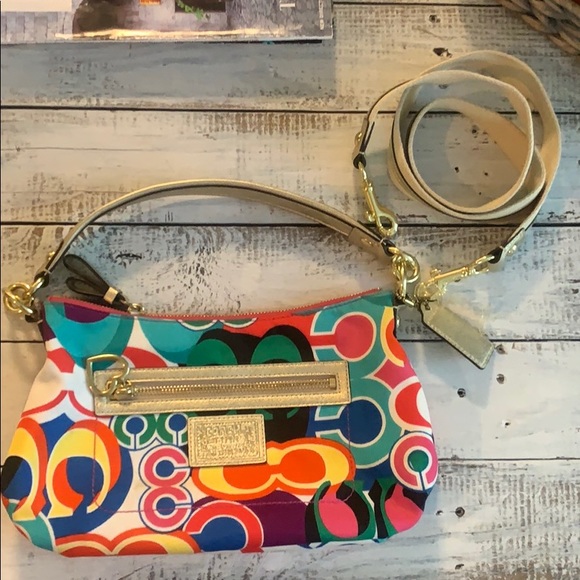 Coach Handbags - Authentic Coach multi color shoulder/ crossbody💕